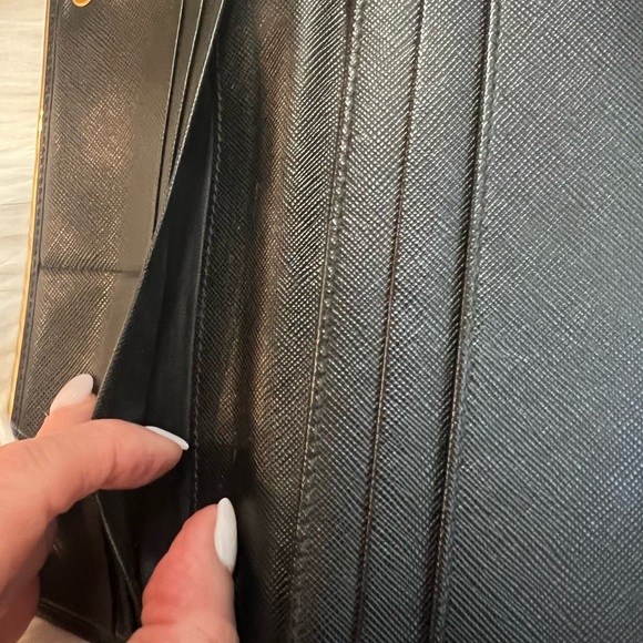 Prada black leather long wallet on chain ( adjustable strap). w gold hardware - Picture 6 of 16